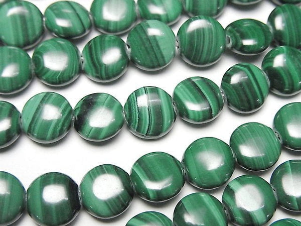[Video]Malachite AAA Coin 8x8mm 1/4 or 1strand beads (aprx.15inch/36cm)