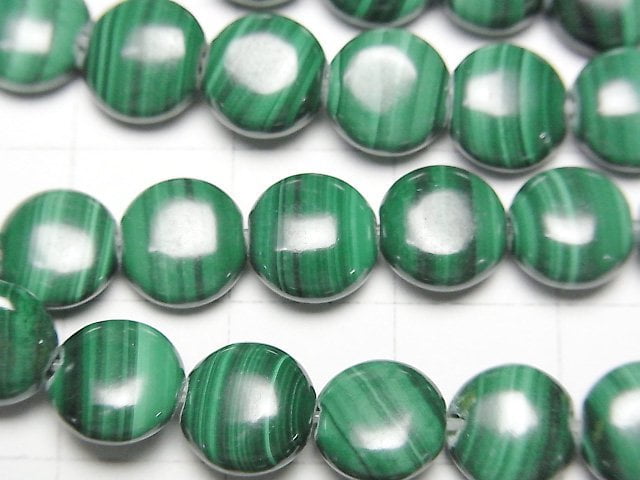 [Video]Malachite AAA Coin 8x8mm 1/4 or 1strand beads (aprx.15inch/36cm)