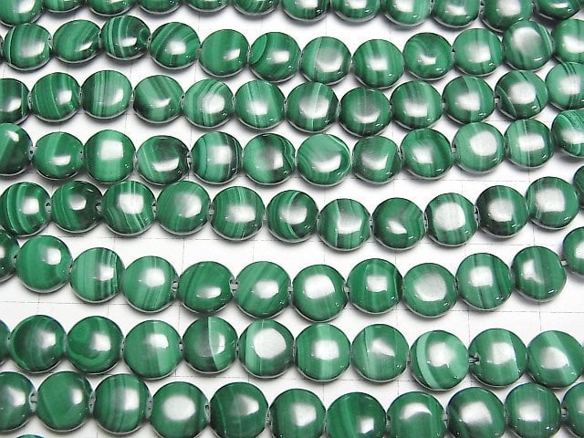 [Video]Malachite AAA Coin 8x8mm 1/4 or 1strand beads (aprx.15inch/36cm)