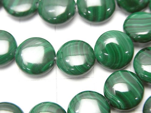 Malachite AAA Coin 10x10x5mm half or 1strand beads (aprx.15inch/37cm)