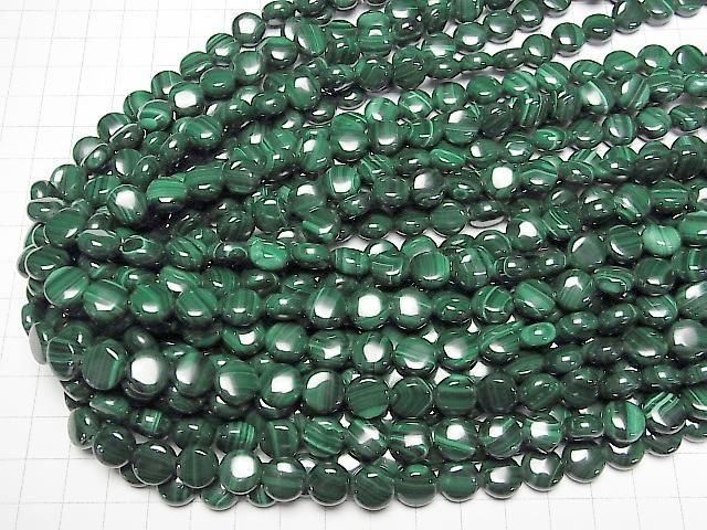 [Video]Malachite AAA Coin 10x10mm 1/4 or 1strand beads (aprx.15inch/37cm)