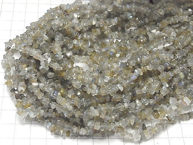 [Video] Labradorite AAA Chips (Small Nugget) 1strand beads (aprx.33inch / 84cm)