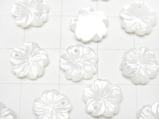 [Video] High Quality White Shell (Silver-lip Oyster) AAA Flower 10mm 4pcs