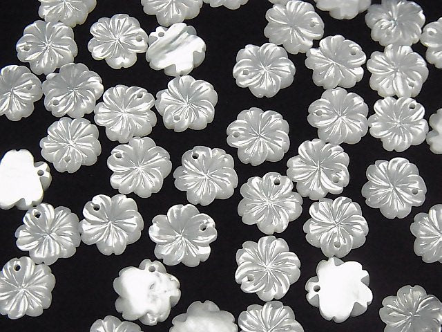 [Video] High Quality White Shell (Silver-lip Oyster) AAA Flower 10mm 4pcs