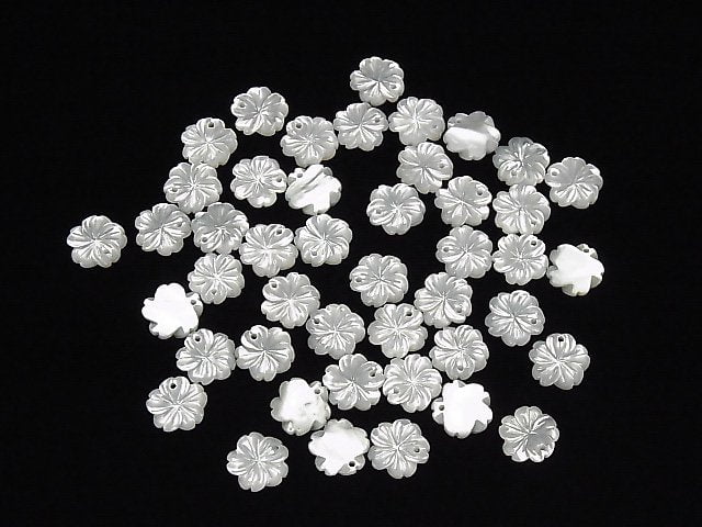 [Video] High Quality White Shell (Silver-lip Oyster) AAA Flower 10mm 4pcs