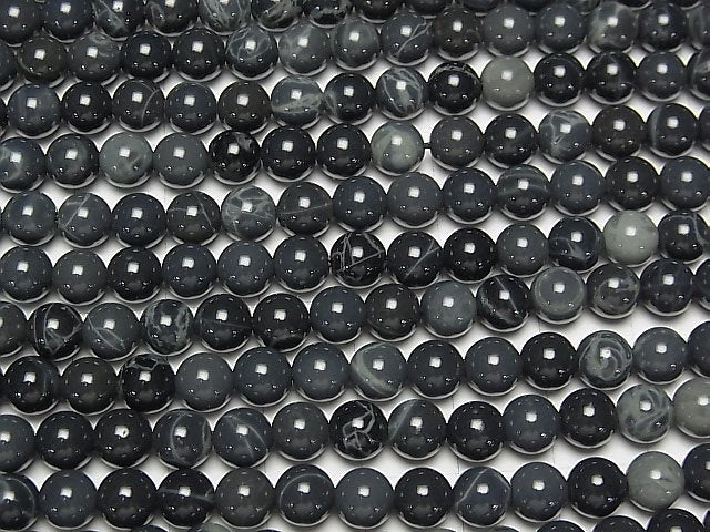 [Video] Spider Web Obsidian Round 6mm 1strand beads (aprx.15inch/38cm)