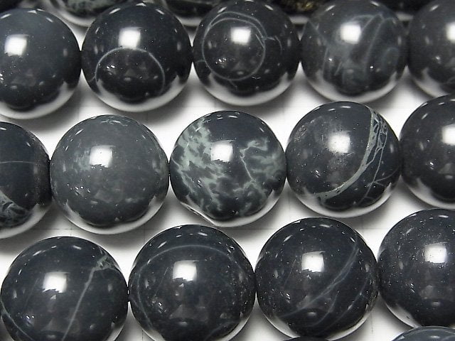 [Video] Spider Web Obsidian Round 16 mm half or 1 strand beads (aprx.15 inch / 36 cm)