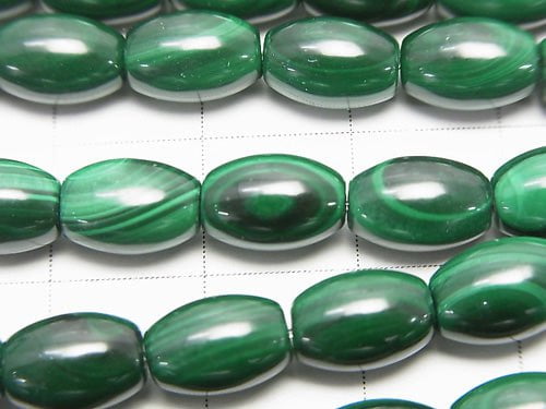 Malachite AAA Rice 9x6x6mm half or 1strand beads (aprx.15inch/38cm)