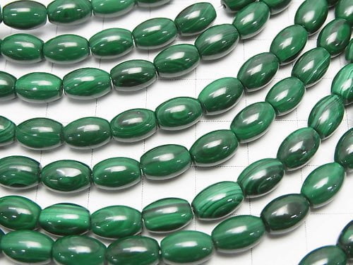 Malachite AAA Rice 9x6x6mm half or 1strand beads (aprx.15inch/38cm)