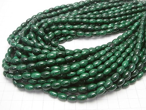 Malachite AAA Rice 9x6x6mm half or 1strand beads (aprx.15inch/38cm)