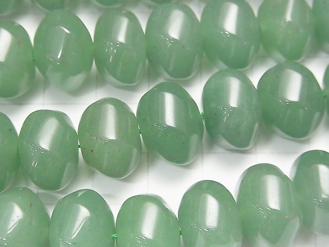 Green Aventurine 6Faceted Twist xFaceted Button Roundel 14x14x10mmhalf or 1strand beads (aprx.15inch/37cm)