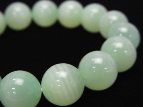 [Video] [One of a kind] Top Quality Afghanistan Green Calcite AAAA Round 13.5mm Bracelet NO.1