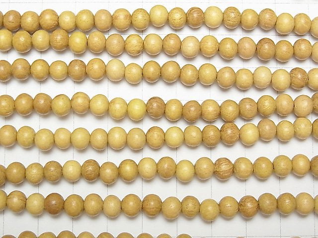 1strand $1.79! Wood Beads (Yellow) Semi Round 6mm 1strand beads (aprx.15inch / 38cm)