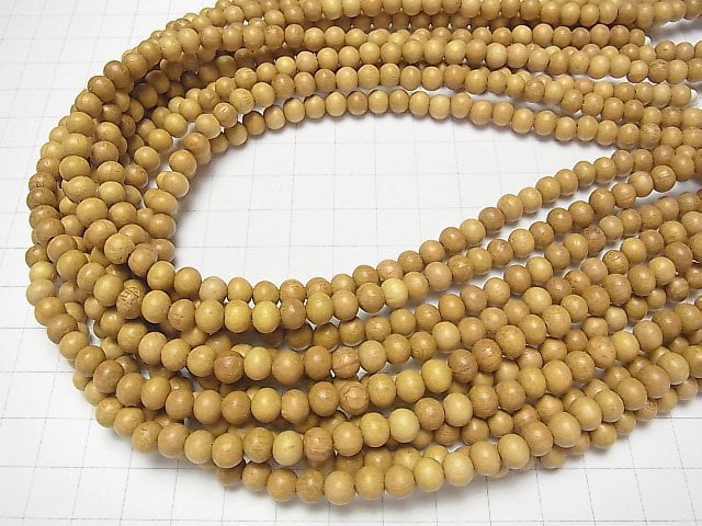 1strand $1.79! Wood Beads (Yellow) Semi Round 6mm 1strand beads (aprx.15inch / 38cm)