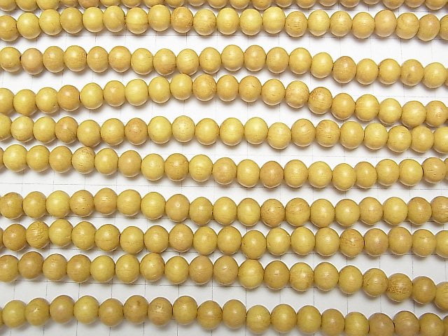 Yellow Semi-Round 8mm 1-Strand Wood Beads (approx. 15 inches/38 cm)