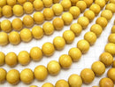 1strand $3.19! Wood Beads (Yellow) Semi Round 10mm 1strand beads (aprx.15inch / 38cm)