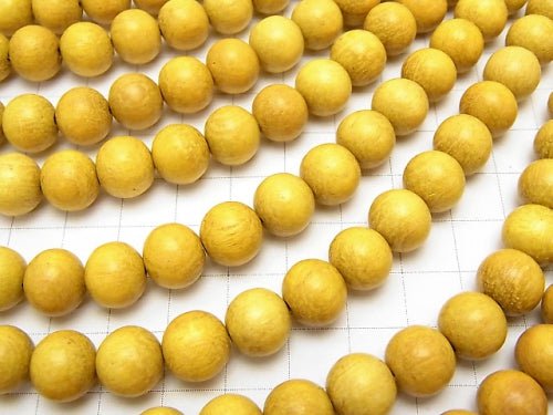 1strand $3.19! Wood Beads (Yellow) Semi Round 10mm 1strand beads (aprx.15inch / 38cm)