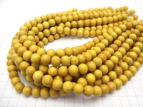 1strand $3.19! Wood Beads (Yellow) Semi Round 10mm 1strand beads (aprx.15inch / 38cm)