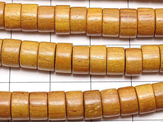 1strand $2.79! Wood Beads (Yellow) Roundel 7x7x4mm 1strand beads (aprx.15inch / 38cm)