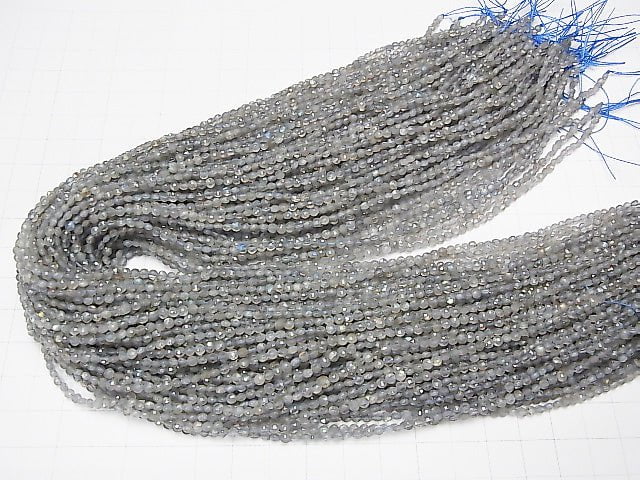 [Video]High Quality! Labradorite AA++ Faceted Coin 2.5x2.5x2mm 1strand beads (aprx.15inch/38cm)