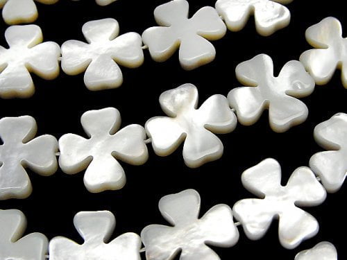 [Video] High quality White Shell (Silver-lip Oyster) Flower motif 15 x 15 x 3 mm 1/4 or 1strand beads (aprx.15 inch / 37 cm)