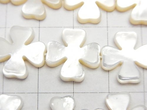 [Video] High quality white shell (Silver-lip Oyster) flower motif 15x15x3mm 1/4 or 1strand beads (aprx.15inch/36cm)