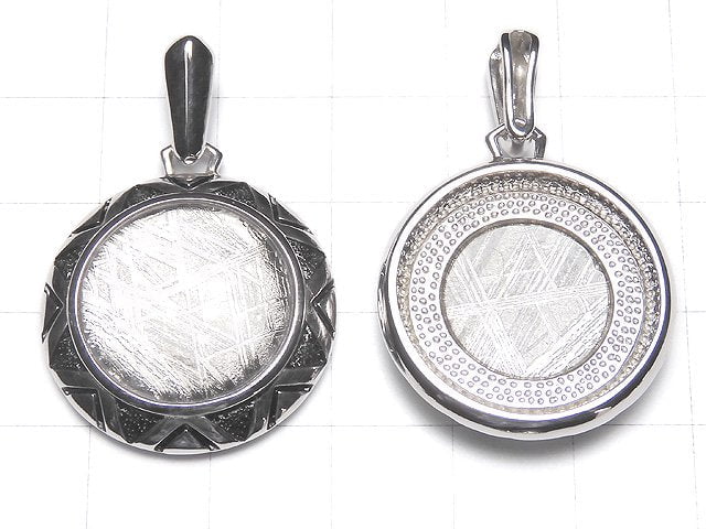 Meteorite (Muonionalusta ) Coin Pendant 25x25x6mm Silver925