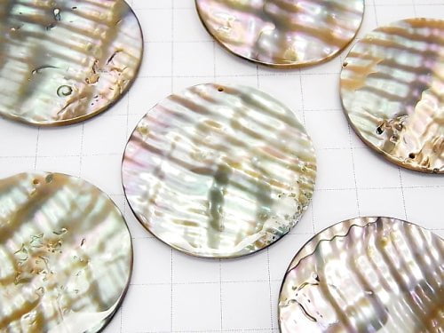 1pc $12.99! Abalone Shell  Coin 40x40x5mm 1pc