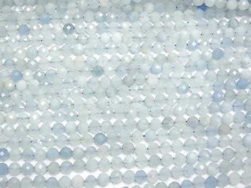 [Video] High Quality!  1strand $15.99! Aquamarine AA++ Faceted Round 5mm  1strand beads (aprx.15inch/36cm)