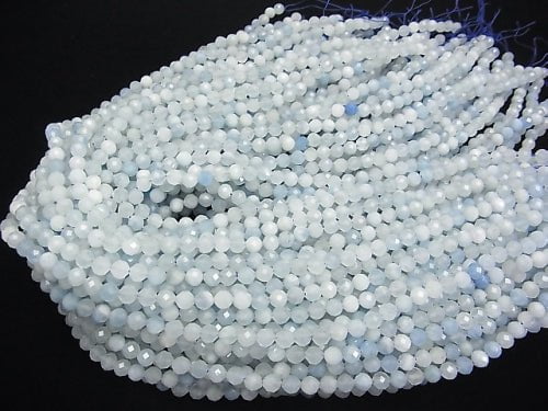 [Video] High Quality!  1strand $15.99! Aquamarine AA++ Faceted Round 5mm  1strand beads (aprx.15inch/36cm)