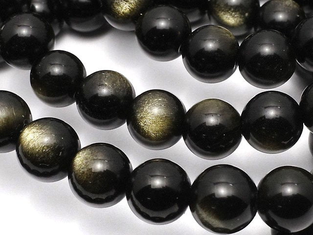 [Video] Golden Obsidian AAA Round 8mm Bracelet