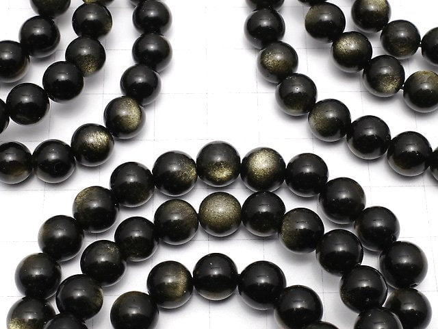 [Video] Golden Obsidian AAA Round 8mm Bracelet