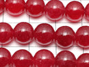 Red Color Jade (Clear Type) Round 8mm 1strand beads (aprx.15inch / 36cm)