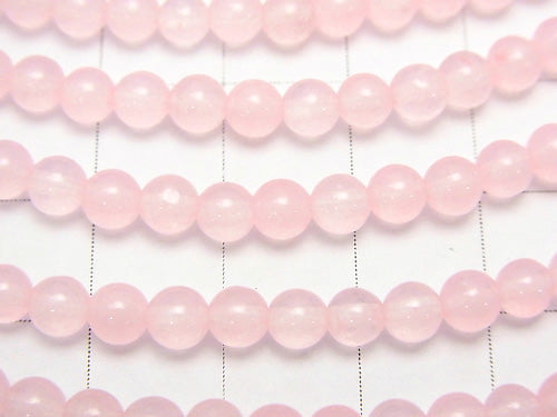1strand $2.79! Pink Color Jade (Clear Type) Round 4mm 1strand beads (aprx.15inch / 36cm)