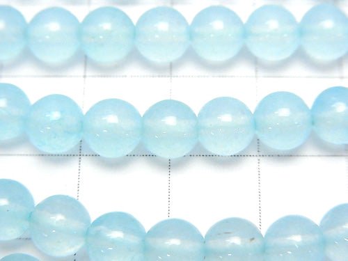 Light Blue Color Jade (Clear Type) Round 6mm 1strand beads (aprx.15inch / 37cm)