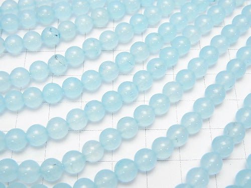 Light Blue Color Jade (Clear Type) Round 6mm 1strand beads (aprx.15inch / 37cm)