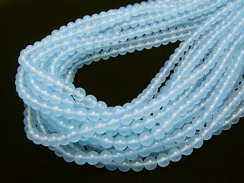 Light Blue Color Jade (Clear Type) Round 6mm 1strand beads (aprx.15inch / 37cm)