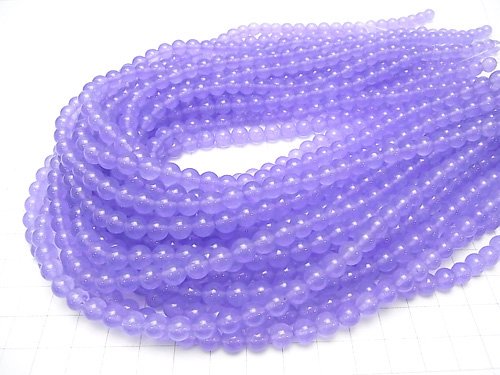 Purple Color Jade (Clear Type) Round 6mm 1strand beads (aprx.15inch / 37cm)