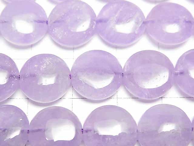 [Video] Lavender Amethyst AA++ Coin 12x12x5mm half or 1strand beads (aprx.15inch/38cm)