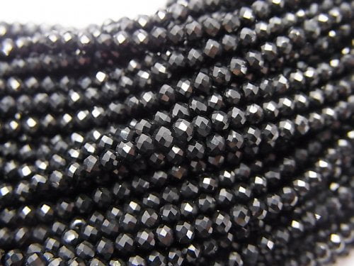 [Video]High Quality! 2pcs $6.79! High Quality Black Spinel AAA++ Faceted Button Roundel 2x2x1.5mm 1strand beads (aprx.15inch/37cm)