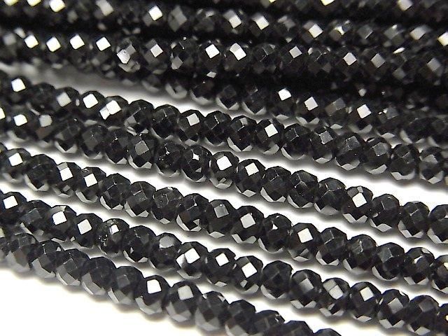 [Video] High Quality! 2pcs $7.79! High Quality Black Spinel AAA++ Faceted Button Rondelle 3x3x2mm 1-strand beads (approx. 15inch/36cm)