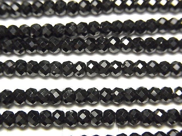 [Video] High Quality! 2pcs $7.79! High Quality Black Spinel AAA++ Faceted Button Rondelle 3x3x2mm 1-strand beads (approx. 15inch/36cm)