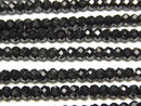 [Video] High Quality! 2strand $7.79! Black Spinel AAA++ Faceted Button Rondelle 3x3x2mm 1strand beads (aprx.15inch / 38cm)