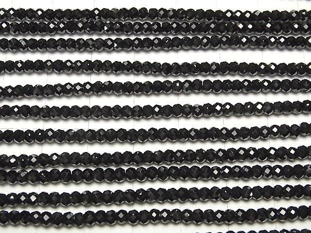 [Video] High Quality! 2pcs $7.79! High Quality Black Spinel AAA++ Faceted Button Rondelle 3x3x2mm 1-strand beads (approx. 15inch/36cm)