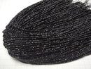 [Video] High Quality! 2strand $7.79! Black Spinel AAA++ Faceted Button Rondelle 3x3x2mm 1strand beads (aprx.15inch / 38cm)