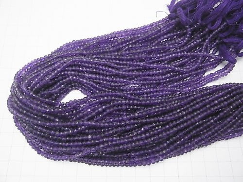 [Video]  1strand $13.99! Amethyst AA++ Faceted Button Roundel  1strand beads (aprx.13inch/33cm)