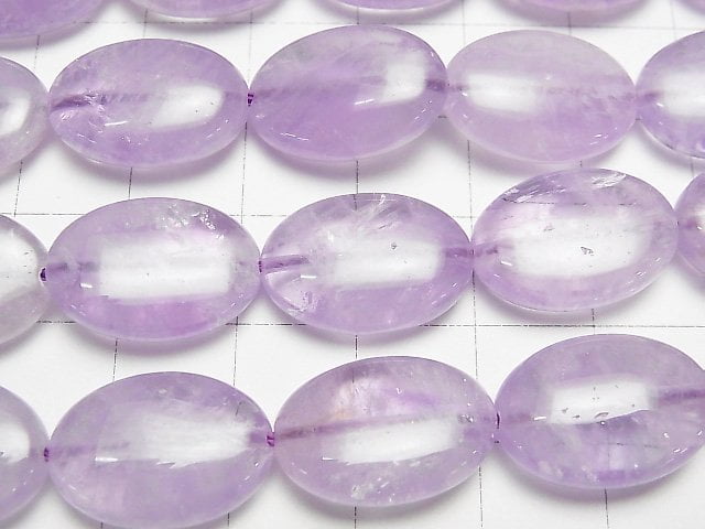 [Video] Lavender Amethyst AAA - AA ++ Oval 18 x 13 x 7 mm half or 1 strand beads (aprx.15 inch / 36 cm)