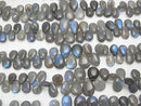 [Video]Blue Labradorite AA Pear shape Briolette (Smooth) half or 1strand beads (aprx.7inch/18cm)