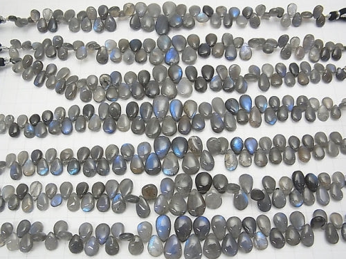 [Video]Blue Labradorite AA Pear shape Briolette (Smooth) half or 1strand beads (aprx.7inch/18cm)