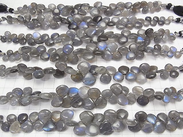 [Video] Blue Labradorite AA++ Chestnut Briolet (Smooth) half or 1strand beads (aprx.7inch / 18cm)